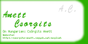 anett csorgits business card
