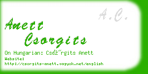 anett csorgits business card